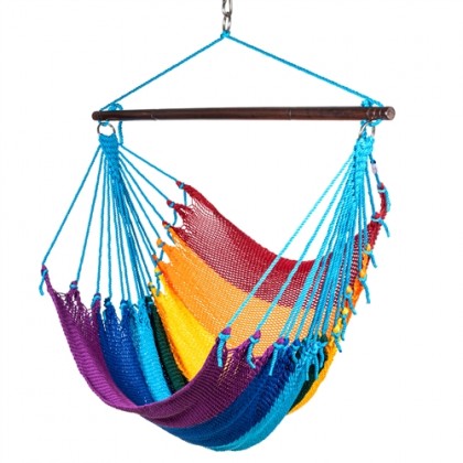 CARIBBEAN HAMMOCK CHAIR JUMBO (Rainbow) - from Hammocks of Americas