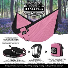 Camping Hammock Set (PINK - BLACK) Hamacka - from Hammocks of Americas