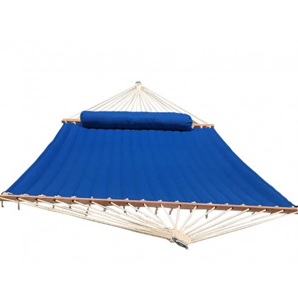 Olefin Kingsize Quilted Hammock with Matching Pillow (Light-Blue)