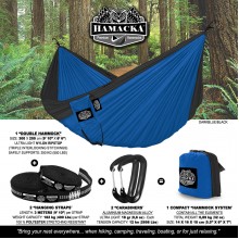 Camping Hammock Set (DARK BLUE - BLACK) Hamacka - from Hammocks of Americas